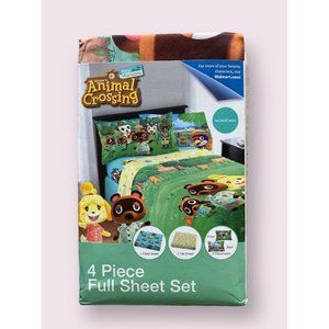 Nintendo Animal Crossing Full Sheet Set 4 Piece . Microfiber. NEW
